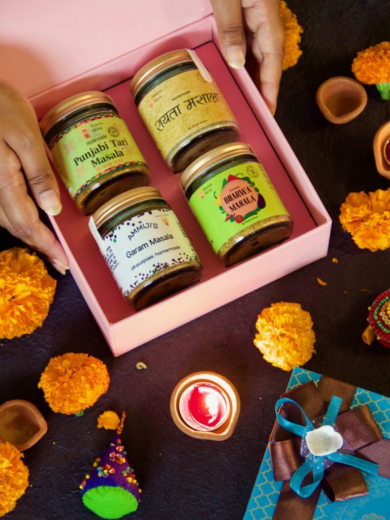 Artisanal Masala Gift Box- Raita Masala, Bharwa Masala, Punjabi Tari Masala and Ammiji's Garam Masala