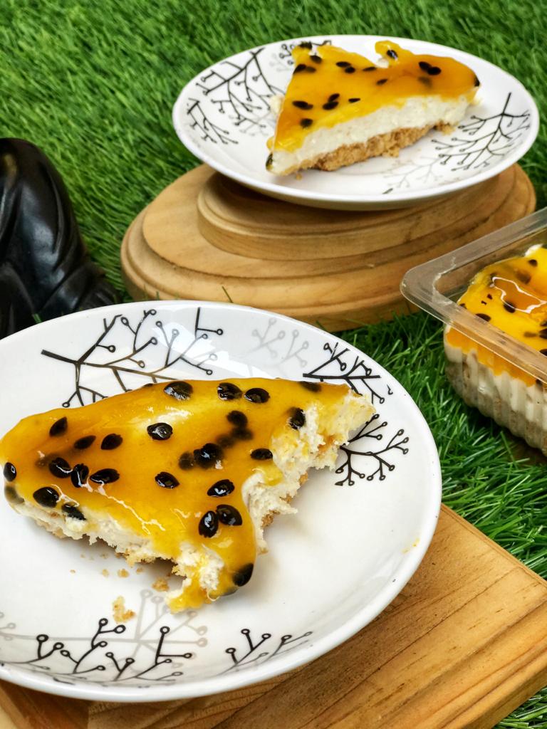 Slice of Passion Fruit Cheesecake