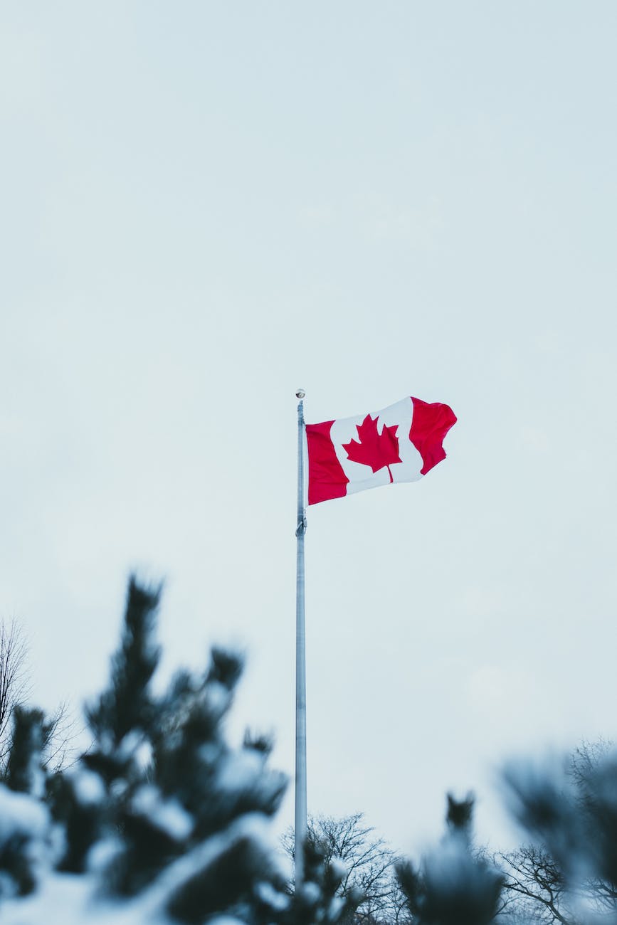 canadian flag on a flagpole